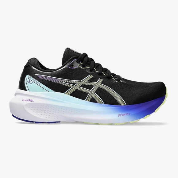 Asics Shoes - ASICS Women's Black Running Shoe with Blue-Purple Gradient Midsole 9.5 Wide